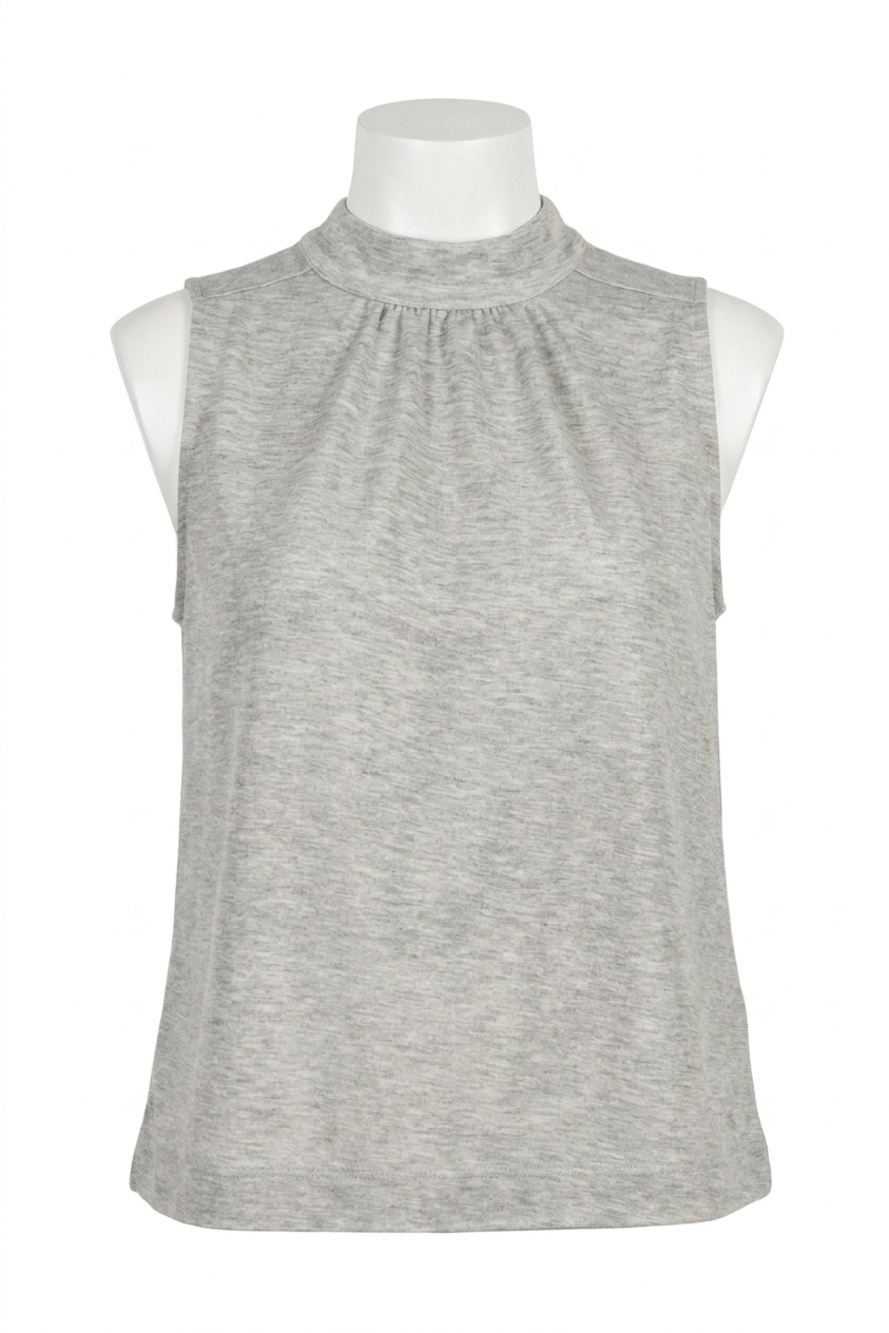 NEW LILLA P sleeveless mock neck top in heather sparkle